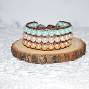 Bransoletka wrap pastelowa