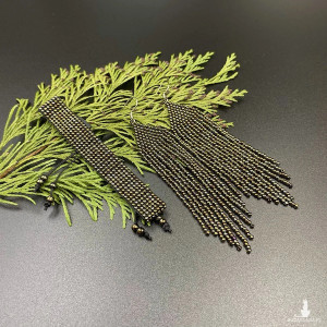 KOMPLET - KOLCZYKI I BRANSOLETKA - METALICZNY BRĄZ #959