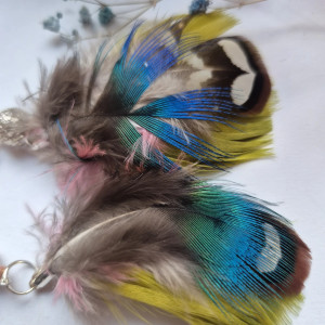 Klipsy pióra  lekkie Boho