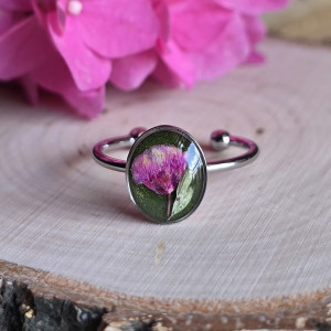 Wieczne kwiaty srebrny pierścionek regulowany kwiaty z kwiatami kwiatem gipsówka różowa