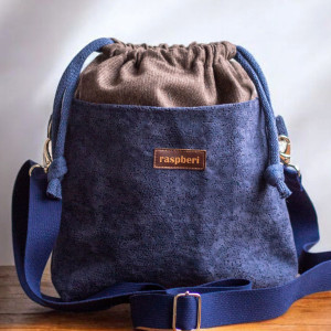 Brązowo-granatowa listonoszka z kominem