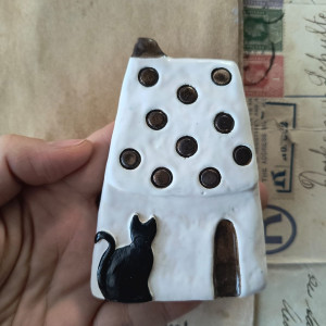 Domek  z kotem w kropki