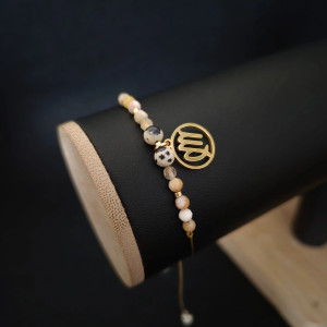 Bransoletka Zodiakalna Panna ze złotą zawieszką