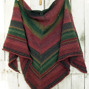 Chusta, ręcznie robiona, burgund i ciemna zieleń