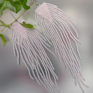 Kolczyki Długie Pudrowy Róż