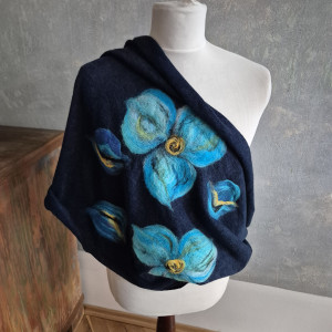 Komin wełniany merino granat