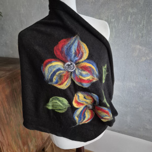 Komin wełniany merino czarne