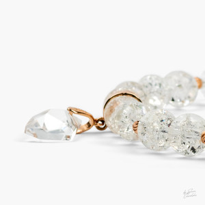 Unikatowa Bransoletka Damska Kwarc Lodowy Swarovski Frost & Fire