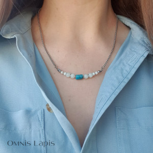 Pastelowy naszyjnik - lazurowy apatyt