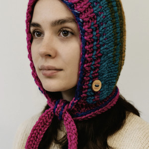 Kolorowa bonetka balaclava kominiarka wiązany kaptur zamiast czapki
