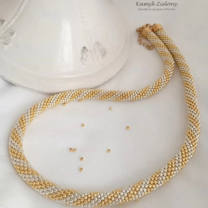 Naszyjnik złoto-srebrny - wykończenia ze stali szlachetnej