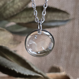 Srebrna zawieszka srebrny wisiorek kwiat naszyjnik dmuchawiec z dmuchawcem