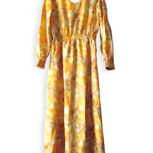 nowa sukienka z jedwabiu, ruda sukienka, boho sukienka, długa sukienka, jedwabna sukienka, sukienka z prawdziwego jedwabiu, naturalny jedwab sukienka, długi rękaw sukienka, sukienka maxi