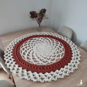 Serweta ze sznurka bawełnianego szydełkowa 85cm