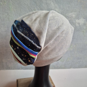 Czapka damska szara boho