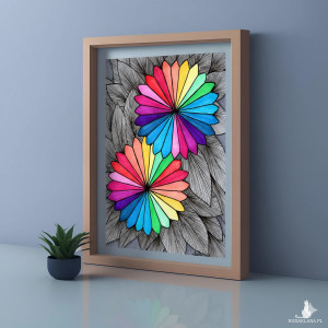 40. DWA KWIATY - rysunek, plakat.