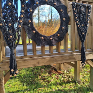 Zestaw Boho dwa kwietniki i lustro DARK BOHO