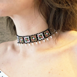 Komplet naszyjnik I bransoletka z koralików