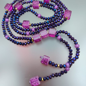 Naszyjnik Sznur Korali Szkło Weneckie