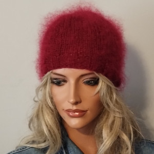 Ciepła moherowa w kolorze bordowym