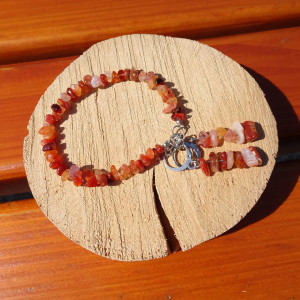 Komplet Karneol Bransoletka kolczyki