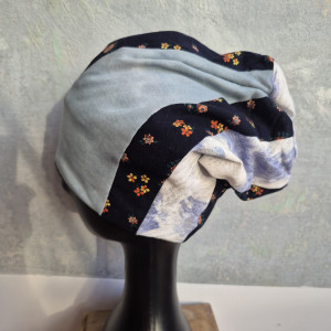 Czapka damska Smerfetka patchworkowa