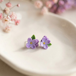 Kolczyki z kwiatami bzu