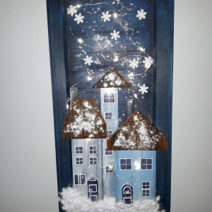 Miasteczko  zimową nocą