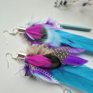 Kolczyki pióra boho energetyczne