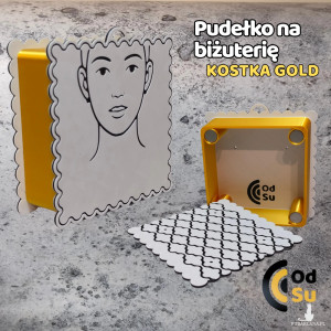 Pudełko na biżuterię - kostka gold