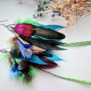 Kolczyki pióra boho energetyczne