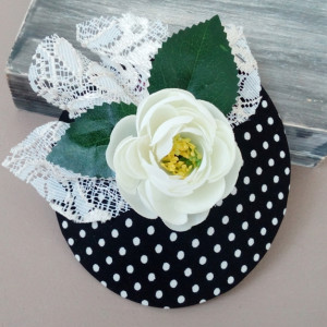 Fascynator kropki i kwiaty