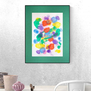 abstrakcyjna grafika A3, dekoracja na ścianę, kolorowa abstrakcja, nowoczesny obraz malowany ręcznie, styl memphis obraz 30x40, rysunek do loftu