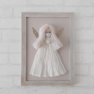 Anioł makrama w ramce