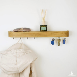 Dębowy wieszak na klucze do przedpokoju