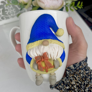 Ceramiczny kubek z dekorem - Skrzat Świąteczny Wyprzedaż