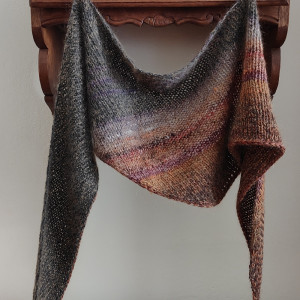 Terracotta - szlachetna, oryginalna chusta/szal z japońską włóczką Noro