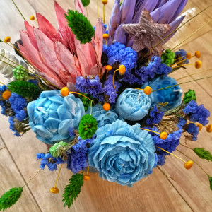 Ekskluzywny FLOWER BOX z suszonych kwiatów + świece sojowe | CERAMIKA