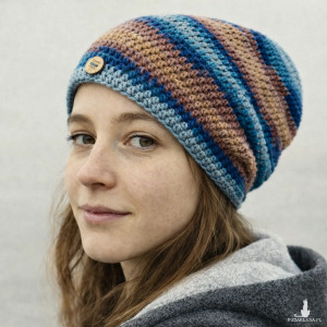 Kolorowa czapka wiosenna przejściowa cienka all season S/M