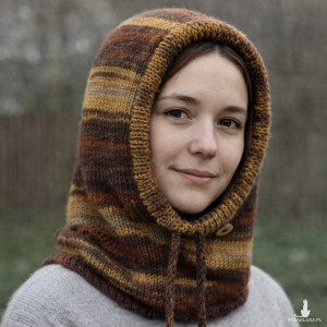 Balaclava oversize kominiarka kaptur zamiast czapki handmade