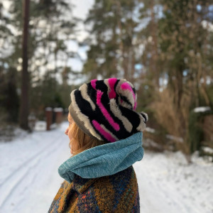 Futrzana  sztuczne futro w paski