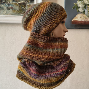 Jesienna jabłoń - miły, oryginalny komplet ze wełną.