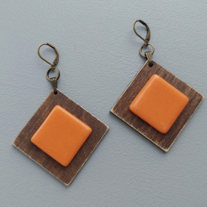 Geometryczne kolczyki z ceramiką