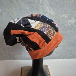 Czapka damska Smerfetka patchworkowa