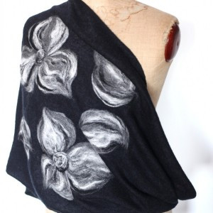 Komin wełniany merino czarne