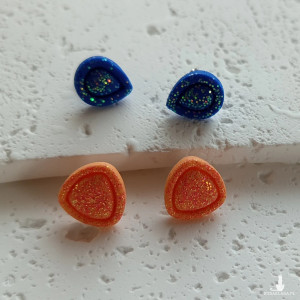 "Luna II" kolczyki sztyfty z gliny polimerowej - zestaw 2 pary