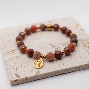 Bransoletka awenturyn z liściem palmowym