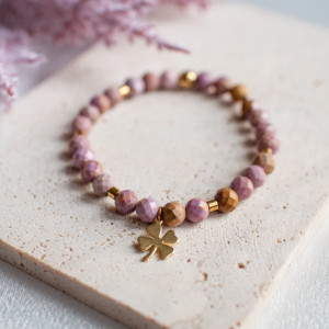 Bransoletka fosfosyderyt z koniczynką