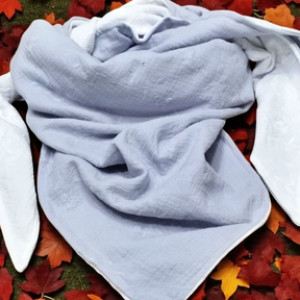 Podwójna dwukolorowa muślinowa chusta XXL