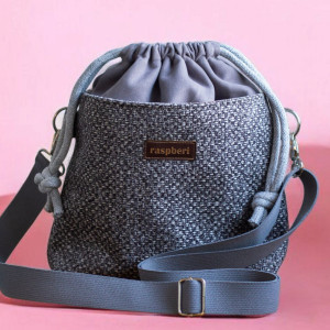 Szara listonoszka z kominem plecionka